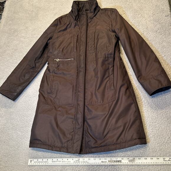 Michael Kors Women's Dark Chocolate Brown Long Hooded Fur Parka SZ-M Medium - Picture 8 of 10